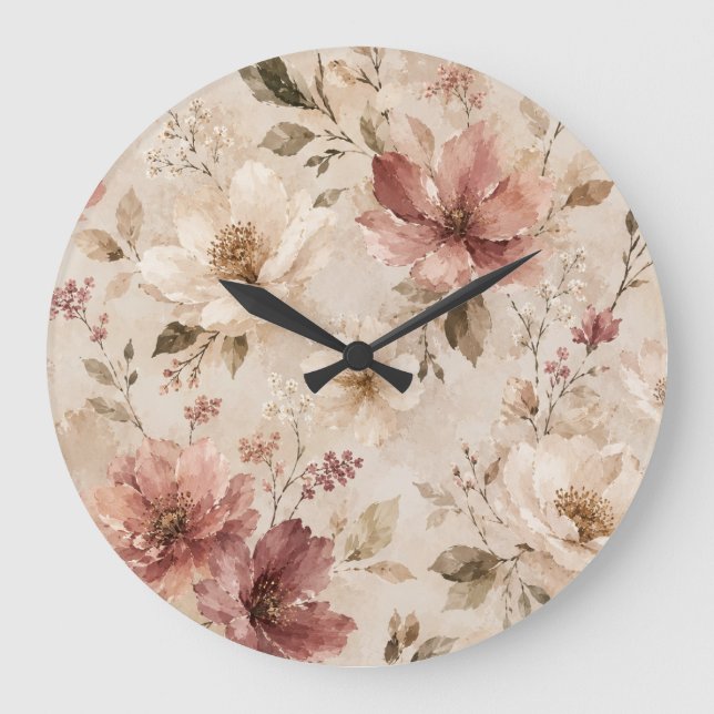 Modern Minimalist Aesthetic Nature Artwork Large Clock (Front)