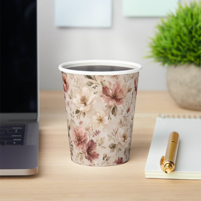 Modern Minimalist Aesthetic Nature Artwork Paper Cups (Insitu)