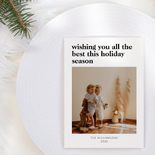 Modern Minimalist Aesthetic Trendy Photo Christmas Holiday Card