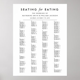Modern Minimalist Alphabetical Order Seating Chart