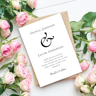 Modern Minimalist Ampersand Wedding Invitation