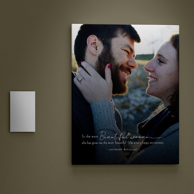 Modern Minimalist Anniversary Wedding Photo Canvas Print (Creator Uploaded)