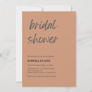 Modern Minimalist Antique Brass Bridal Shower Invitation