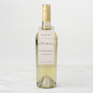 Modern Minimalist ANY Milestone Adult Birthday Bottle Tag
