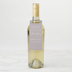 Modern Minimalist ANY Milestone Adult Birthday Bottle Tag