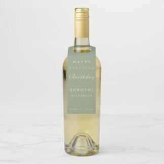 Modern Minimalist ANY Milestone Adult Birthday Bottle Tag