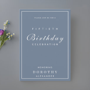 Modern Minimalist ANY Milestone Adult Birthday Invitation