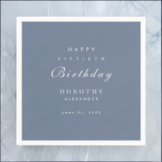 Modern Minimalist ANY Milestone Adult Birthday Napkin