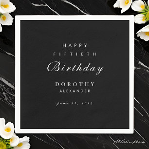 Modern Minimalist ANY Milestone Adult Birthday Napkin