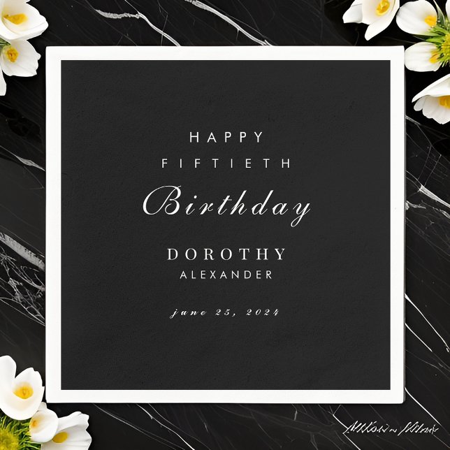 Modern Minimalist ANY Milestone Adult Birthday Napkin (Creator Uploaded)