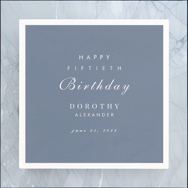 Modern Minimalist ANY Milestone Adult Birthday Napkin (Creator Uploaded)