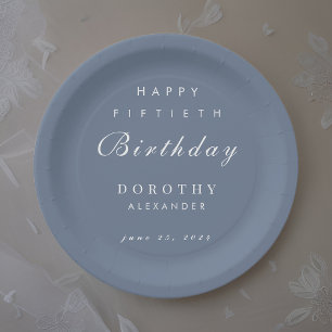 Modern Minimalist ANY Milestone Adult Birthday Paper Plate