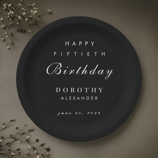 Modern Minimalist ANY Milestone Adult Birthday Paper Plate (Creator Uploaded)