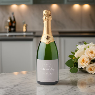 Modern Minimalist ANY Milestone Adult Birthday Sparkling Wine Label