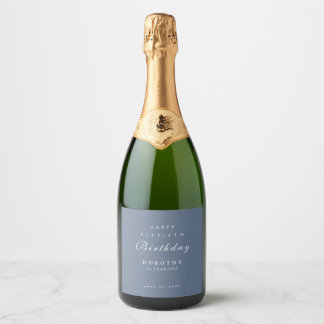 Modern Minimalist ANY Milestone Adult Birthday Sparkling Wine Label