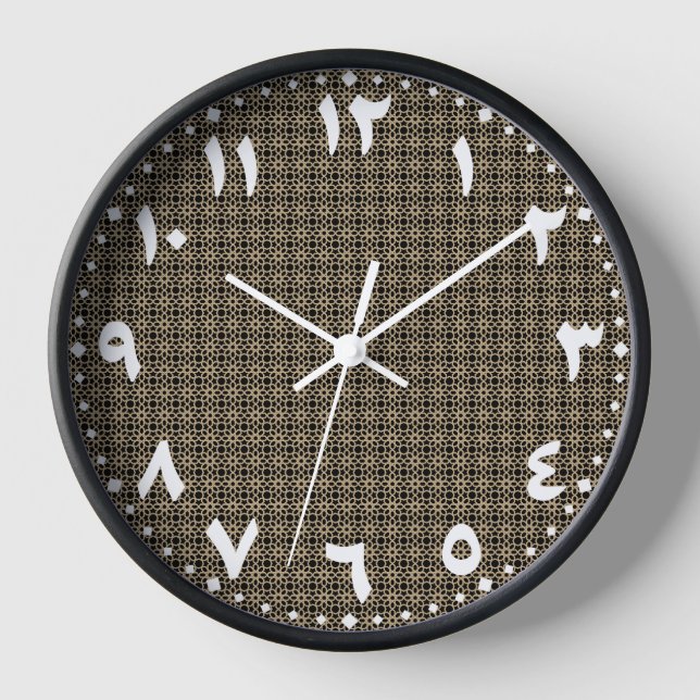 Modern Minimalist Arabesque Arabic Home Decor Clock (Front)