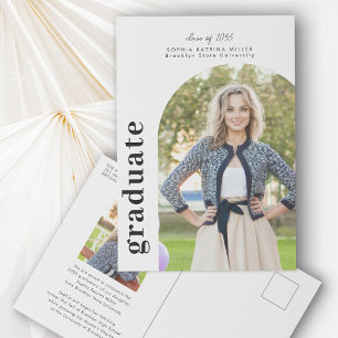 Modern Minimalist Arch 2 Photo Graduate Graduation Postcard