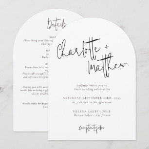 Modern Minimalist Arch All in One Wedding Invitation