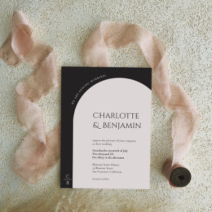 Modern Minimalist Arch Monogram Wedding Invitation