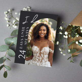 Modern Minimalist Arch Photo Bridal Shower Invitation