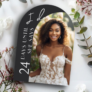 Modern Minimalist Arch Photo Bridal Shower Invitation