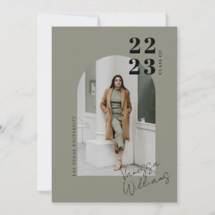 Modern Minimalist Arch Photo Graduation Party Invitation