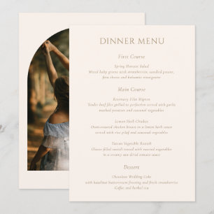 Modern Minimalist Arch Photo Wedding Menu
