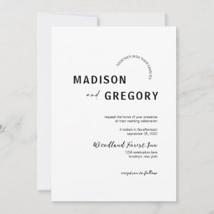 Modern Minimalist Arch Wedding Invitation
