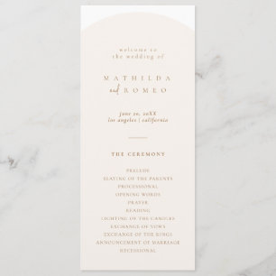 Modern Minimalist Arch Wedding Program Programme