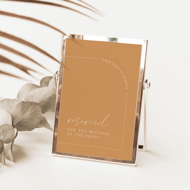 Modern Minimalist Arch Wedding Reserved Sign Card (Creator Uploaded)