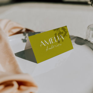 Modern Minimalist Army Green Wedding Place Cards