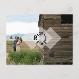 Modern Minimalist Arrow Graphic Wedding Postcard