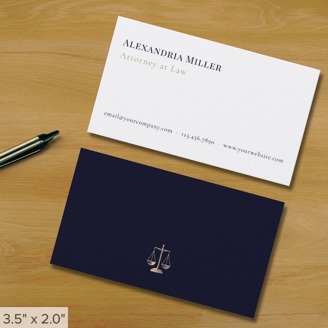 Modern Minimalist Attorney at Law Business Card (Creator Uploaded)