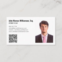 Modern Minimalist Attorney Customisable Photo & QR