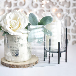 Modern Minimalist Audio Guestbook Wedding Acrylic Sign