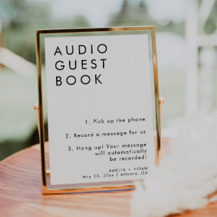 Modern Minimalist Audio Guestbook Wedding Sign
