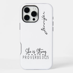 Modern Minimalist B&W Bible Verse Proverbs iPhone 16 Pro Max Case