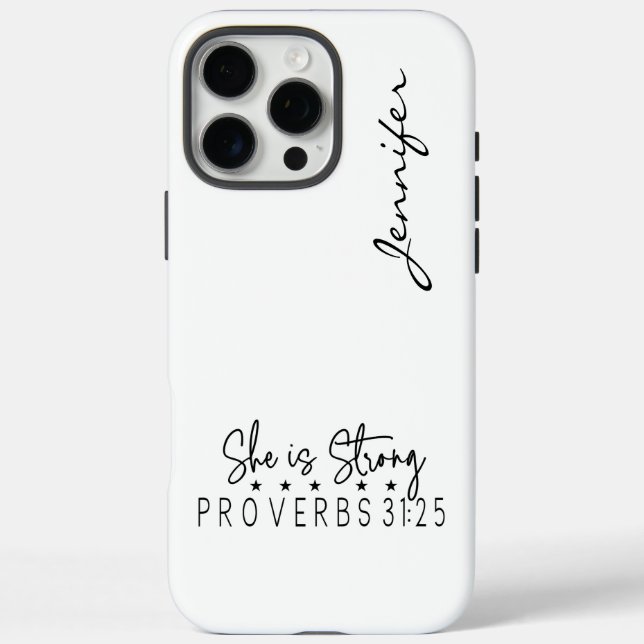 Modern Minimalist B&W Bible Verse Proverbs iPhone Case-Mate iPhone Case (Back)