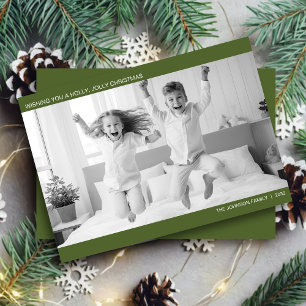 Modern Minimalist B&W Photo Holiday Card