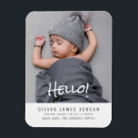 Modern Minimalist Baby Photo Keepsake Gifts Magnet<br><div class="desc">Welcome and share the arrival of your newborn baby with everyone by giving a unique and handcrafted keepsake gift! This is very easy to be done. Upload your photo and change sample text to be yours. This is a memory you’d love to share. :)</div>