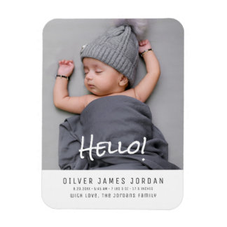 Modern Minimalist Baby Photo Keepsake Gifts Magnet