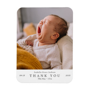 Modern Minimalist Baby Photo Magnet