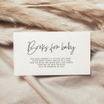 Modern minimalist baby shower book request card<br><div class="desc">Modern design Books for baby card. A simple insert for your baby shower invitations,  to request a signed book instead of a card. Fully customisable colours,  removable dotted background.</div>