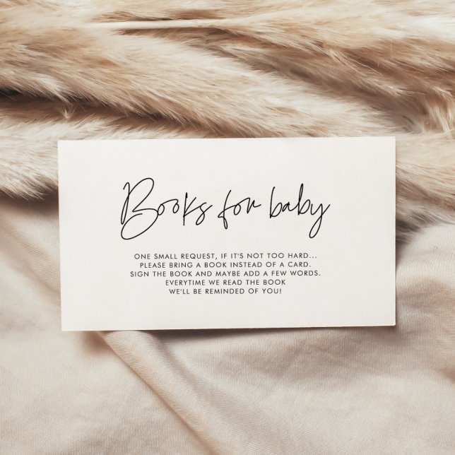Modern minimalist baby shower book request card (Creator Uploaded)