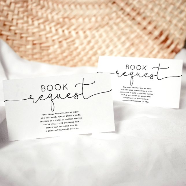 Modern Minimalist Baby Shower Book Request Card (Creator Uploaded)