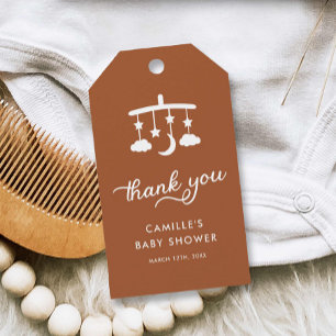 Modern Minimalist Baby Shower Favour Tags