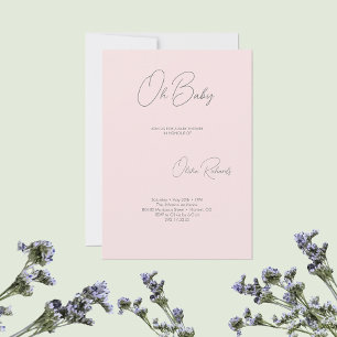 Modern Minimalist Baby Shower Invitation Oh Baby
