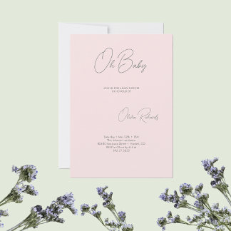 Modern Minimalist Baby Shower Invitation Oh Baby