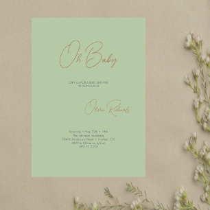 Modern Minimalist Baby Shower Invitation Oh Baby
