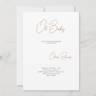 Modern Minimalist Baby Shower Invitation Oh Baby
